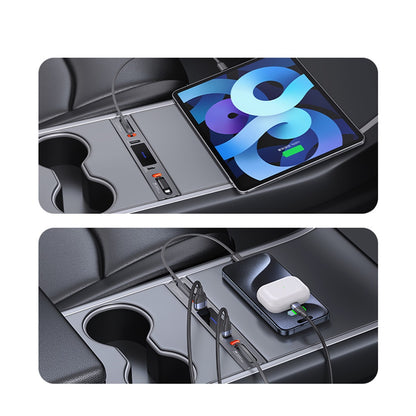 US-SJ649 60 واط 4 منافذ مركز التحكم في السيارة محور شحن لـ Tesla (3/Y) كابل C/L + منفذ C/A