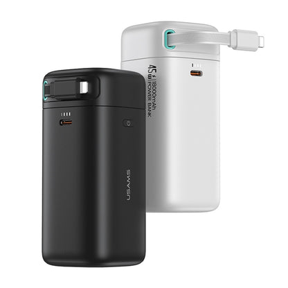 بنك طاقة US-CD217 PD45W ثنائي المخرج للشحن السريع مع وحدة كابل Lightning المغناطيسي القابل للسحب - سلسلة XMF بسعة 18000 مللي أمبير في الساعة