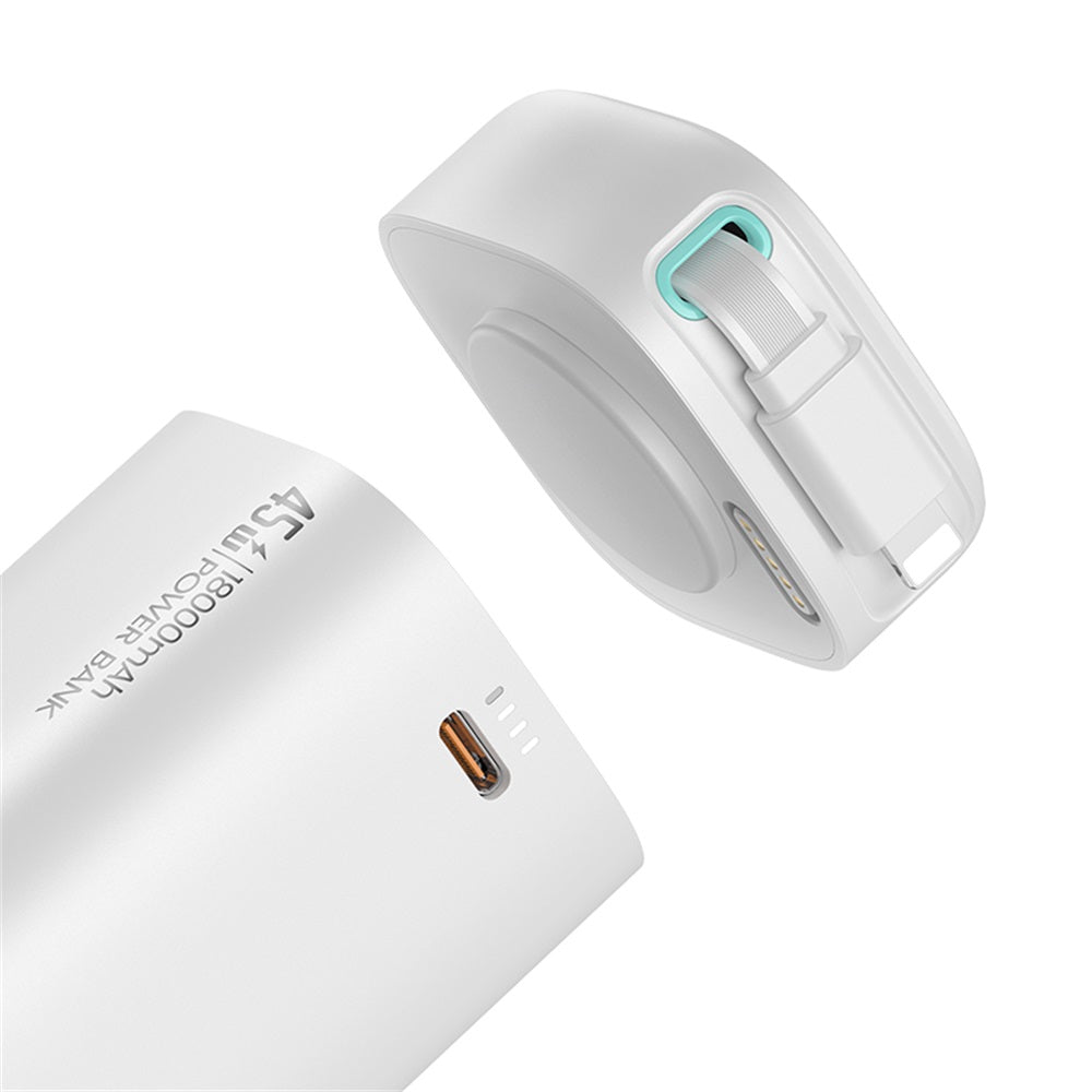 بنك طاقة US-CD217 PD45W ثنائي المخرج للشحن السريع مع وحدة كابل Lightning المغناطيسي القابل للسحب - سلسلة XMF بسعة 18000 مللي أمبير في الساعة