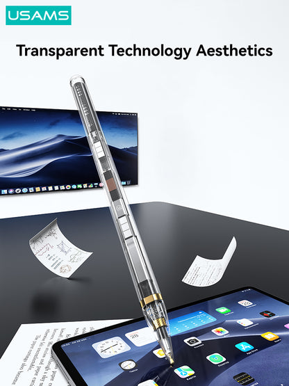 قلم US-ZB264 مغناطيسي شفاف للشحن، حساس للإمالة، يعمل باللمس، لأجهزة iPad