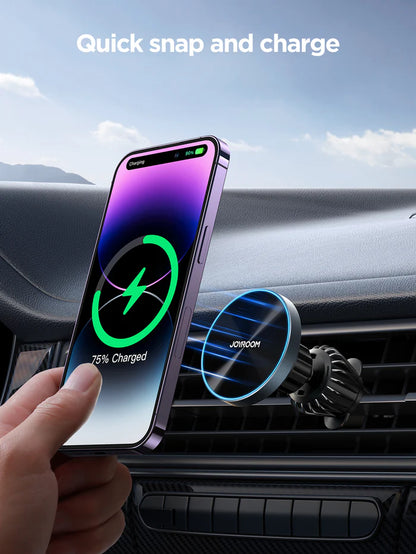 شاحن سيارة لاسلكي مغناطيسي سريع JOYROOM JR-ZS240 Pro بقوة 15 وات، مناسب لمعظم شفرات فتحات التهوية