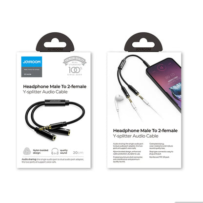 SY-A04 Headphone male to 2-female Y-splitter audio cable