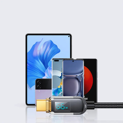 “S-AC066A4 ” 66W DigitalDisplay Fast Charging Data Cable 1.2m-Black”