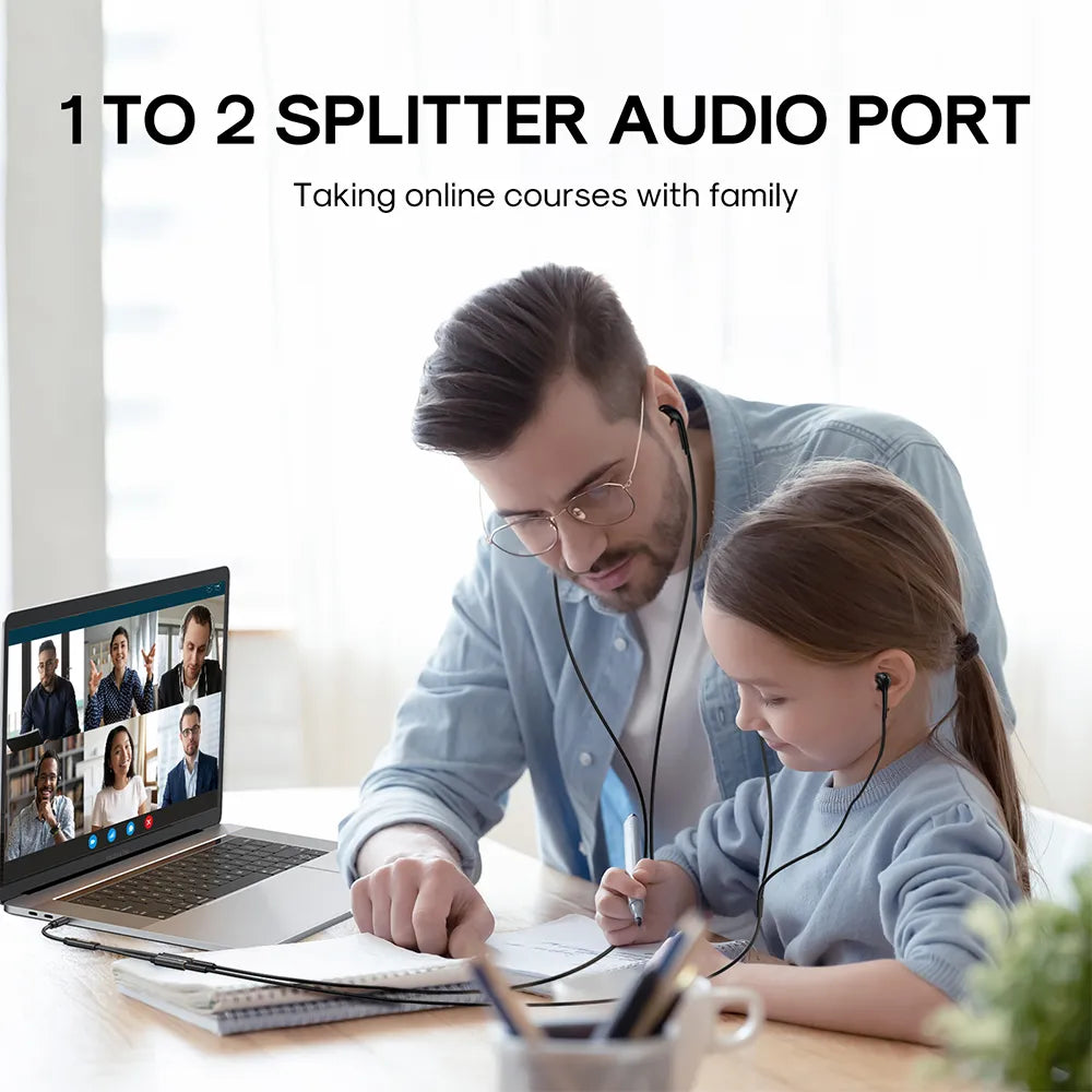 SY-A04 Headphone male to 2-female Y-splitter audio cable
