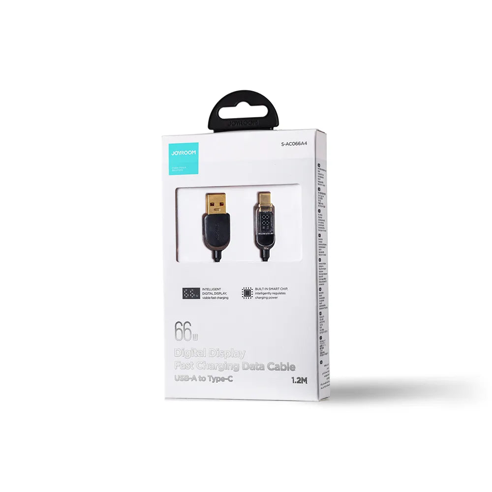 “S-AC066A4 ” 66W DigitalDisplay Fast Charging Data Cable 1.2m-Black”