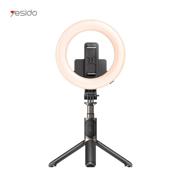 حامل إضاءة LED حلقي SF12 من Yesido مع عصا سيلفي