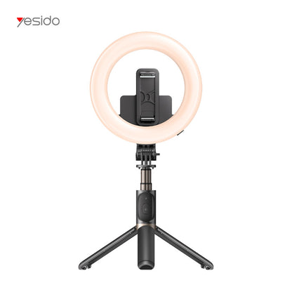 حامل إضاءة LED حلقي SF12 من Yesido مع عصا سيلفي