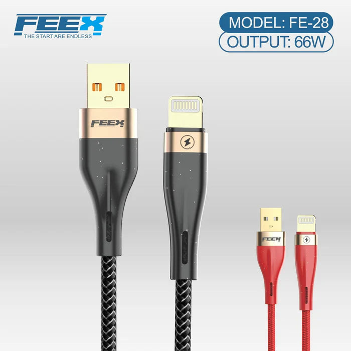 كابل بيانات FEEX FE-28 USB إلى Lightning