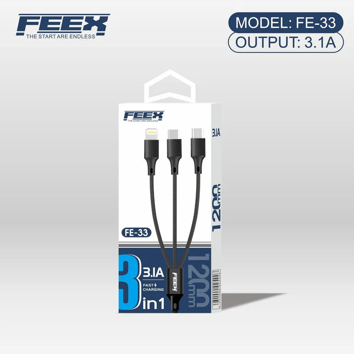 كابل بيانات FEEX FE-33 3 في 1
