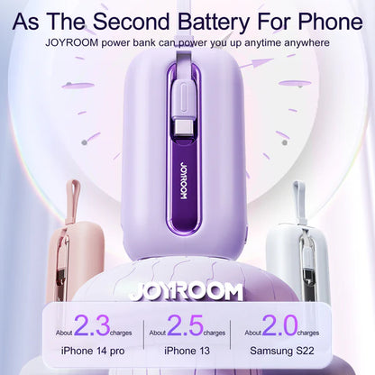 باور بانك صغير JOYROOM JR-L012 بقوة 22.5 واط وسعة 10000 مللي أمبير/ساعة مع كابلين