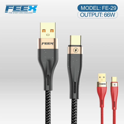 كابل بيانات FEEX FE-29 USB إلى Type-C (66 واط)