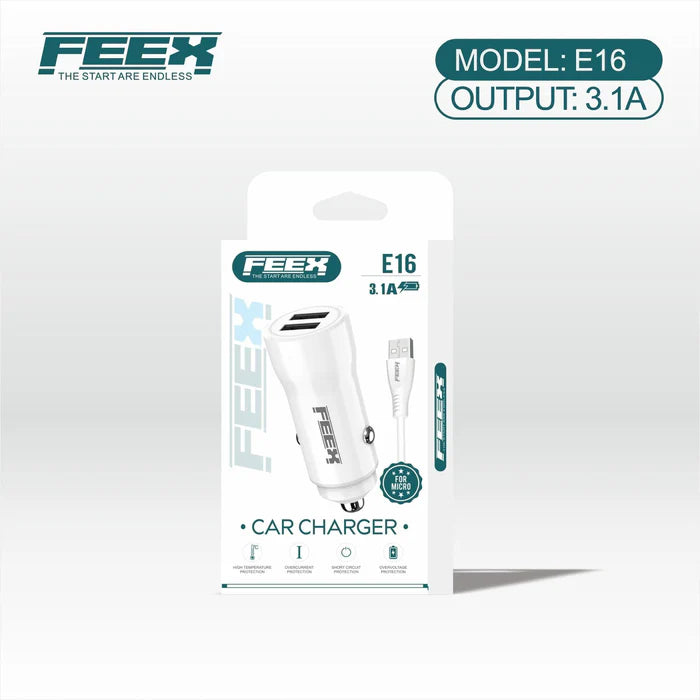 شاحن سيارة FEEX E16 USB مع كابل